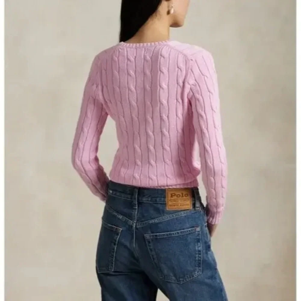 Polo Ralph Lauren V Neck Sweater Cotton Women's Small Pink NWT - Picture 4 of 9